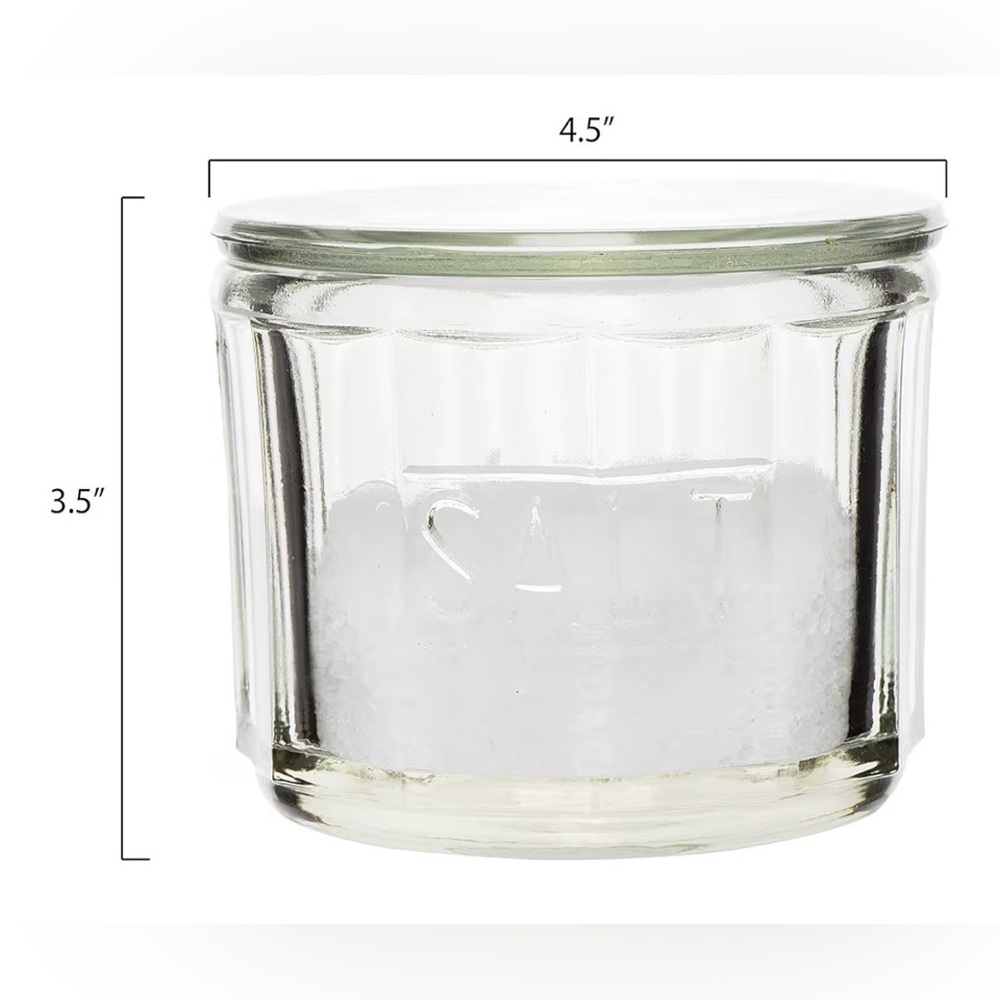 Creative Co-Op Clear Pressed Glass Salt Cellar - Picture 3 of 8